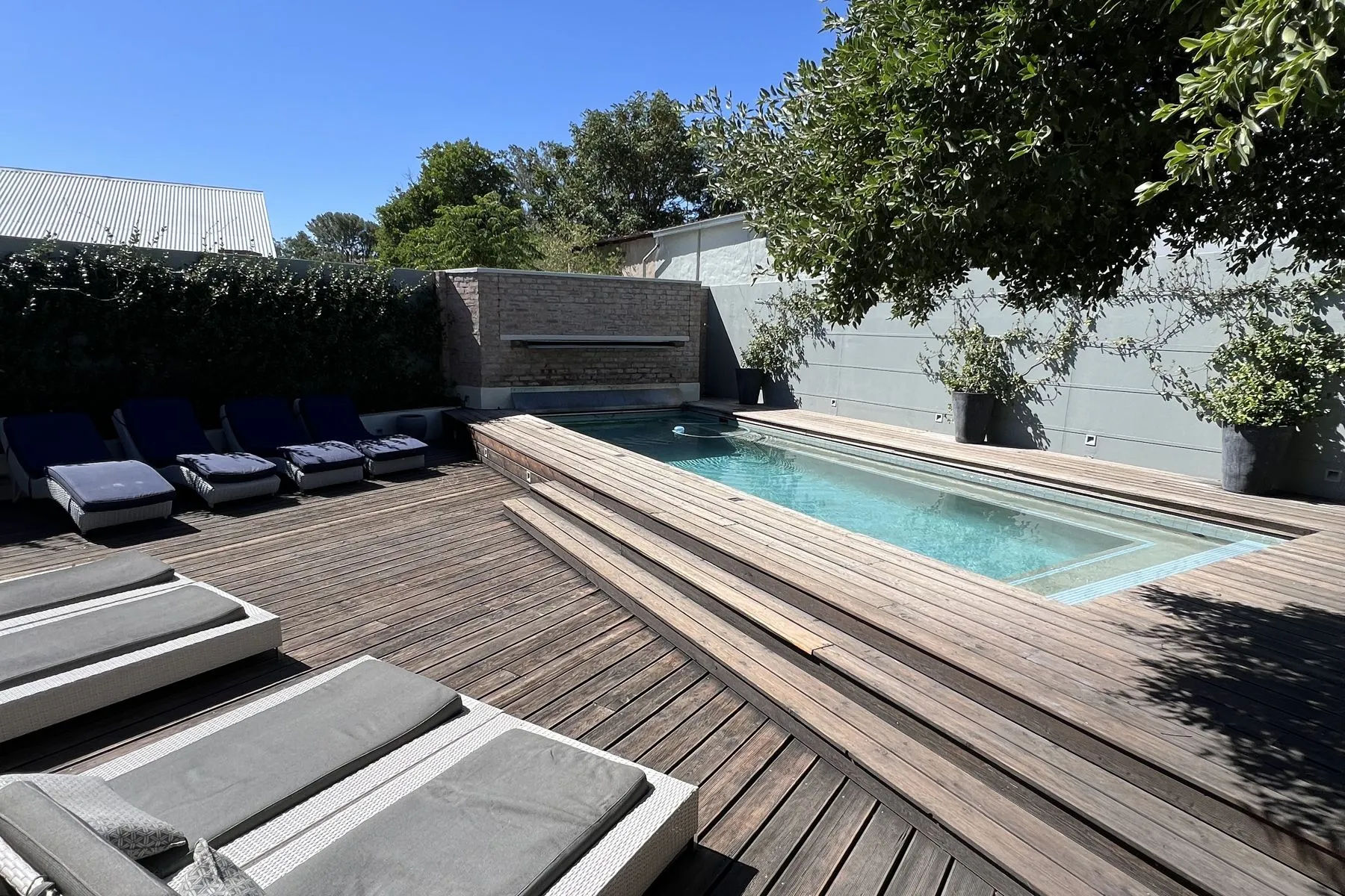 The pool deck at Windhoek Luxury Suites