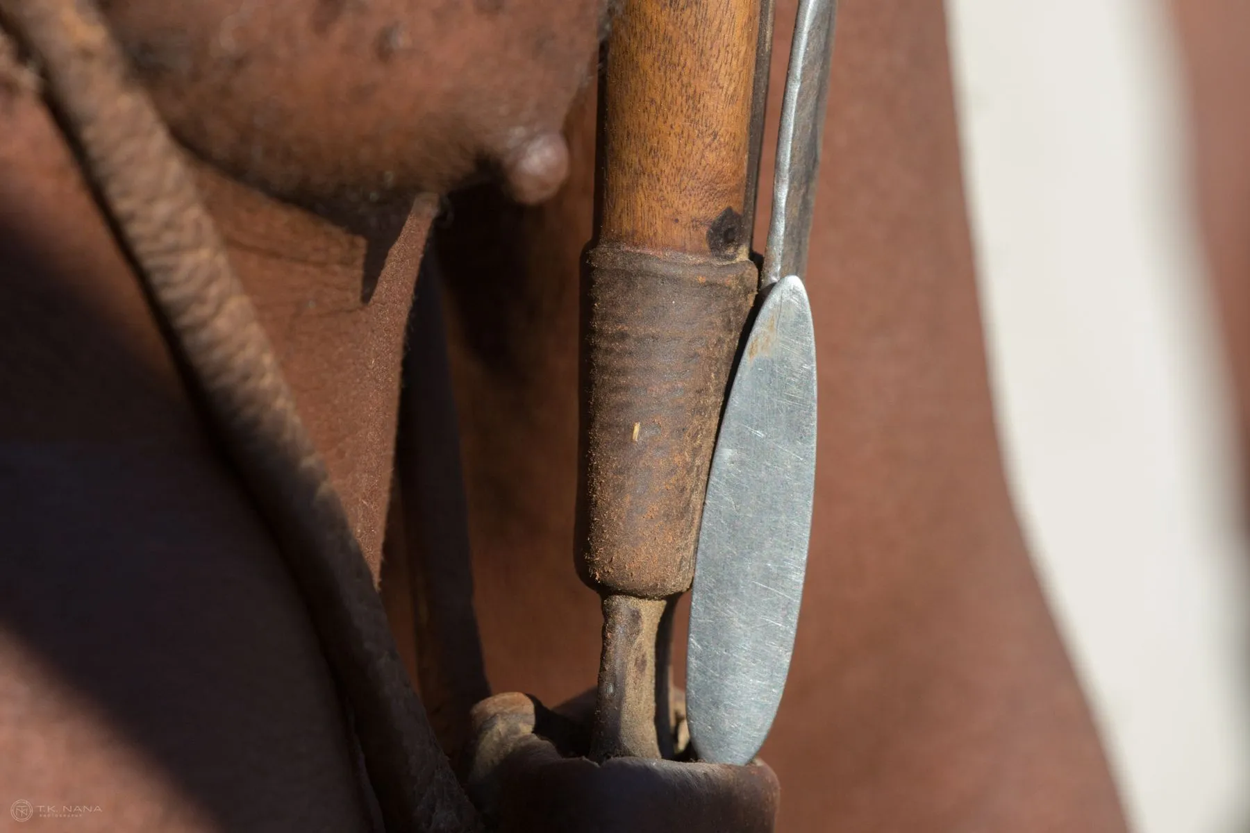 Close-up of a San craftsman’s hand-made tools